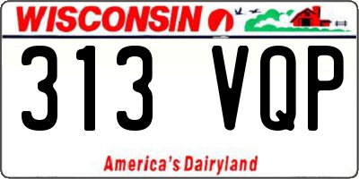 WI license plate 313VQP