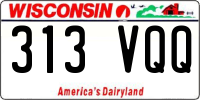 WI license plate 313VQQ