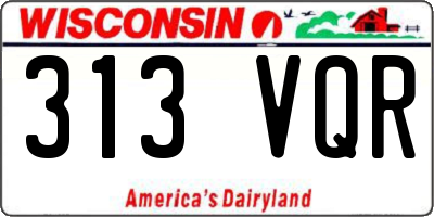 WI license plate 313VQR