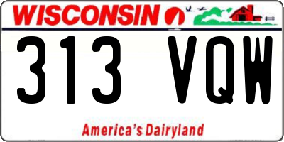 WI license plate 313VQW