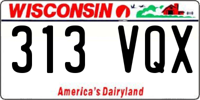 WI license plate 313VQX