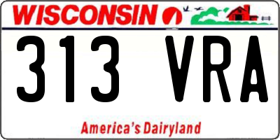 WI license plate 313VRA