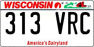 WI license plate 313VRC