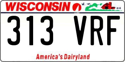 WI license plate 313VRF
