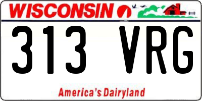 WI license plate 313VRG