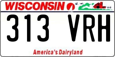 WI license plate 313VRH