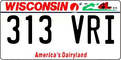 WI license plate 313VRI