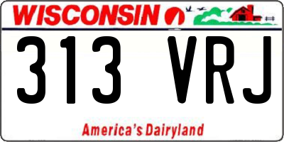 WI license plate 313VRJ
