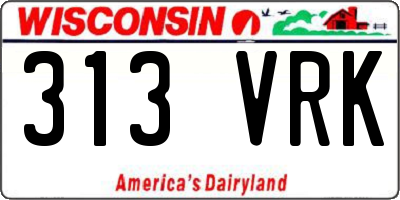 WI license plate 313VRK