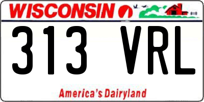 WI license plate 313VRL