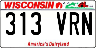 WI license plate 313VRN