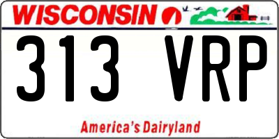 WI license plate 313VRP