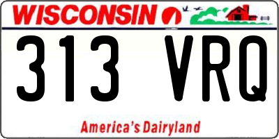 WI license plate 313VRQ