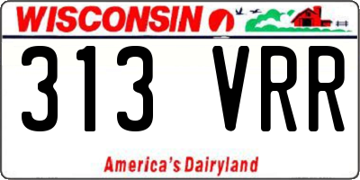 WI license plate 313VRR