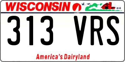 WI license plate 313VRS