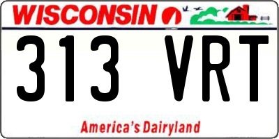 WI license plate 313VRT