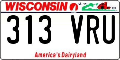 WI license plate 313VRU