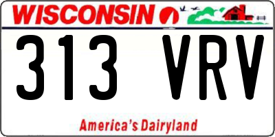 WI license plate 313VRV