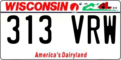 WI license plate 313VRW