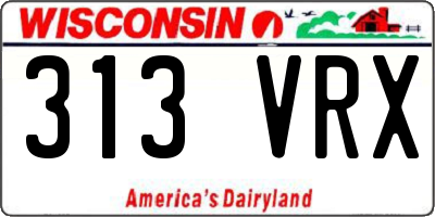 WI license plate 313VRX