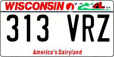 WI license plate 313VRZ