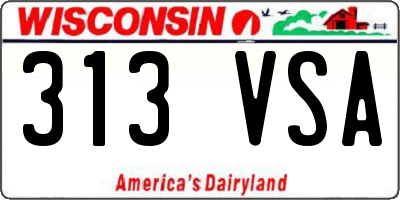 WI license plate 313VSA