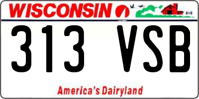 WI license plate 313VSB