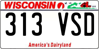 WI license plate 313VSD