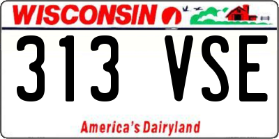 WI license plate 313VSE