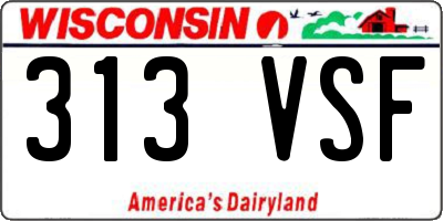 WI license plate 313VSF