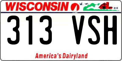 WI license plate 313VSH