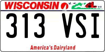 WI license plate 313VSI