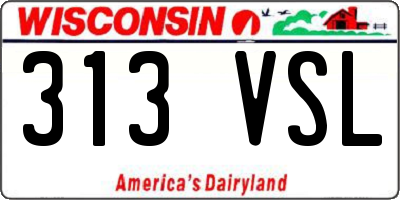 WI license plate 313VSL