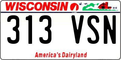 WI license plate 313VSN