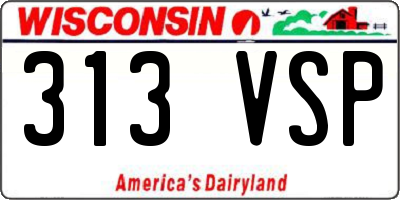 WI license plate 313VSP