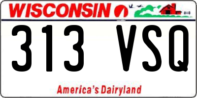 WI license plate 313VSQ