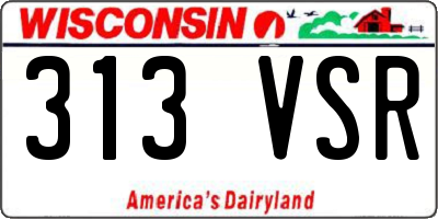 WI license plate 313VSR