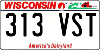 WI license plate 313VST