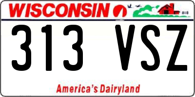 WI license plate 313VSZ