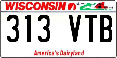 WI license plate 313VTB