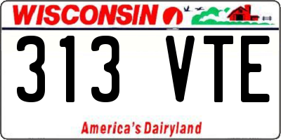 WI license plate 313VTE