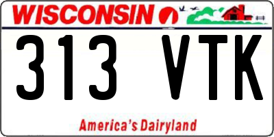 WI license plate 313VTK