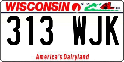 WI license plate 313WJK