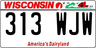 WI license plate 313WJW