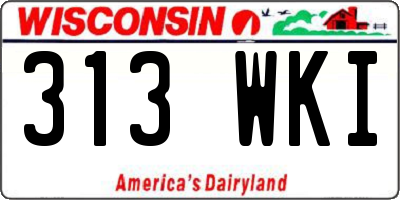 WI license plate 313WKI