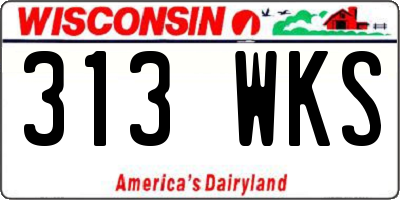 WI license plate 313WKS