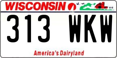 WI license plate 313WKW