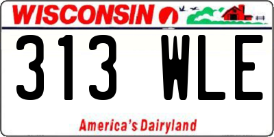 WI license plate 313WLE