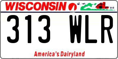 WI license plate 313WLR