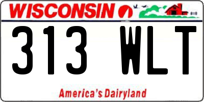 WI license plate 313WLT